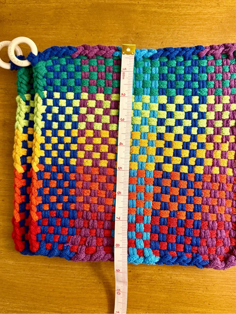Handwoven Rainbow Cotton Pot Holders